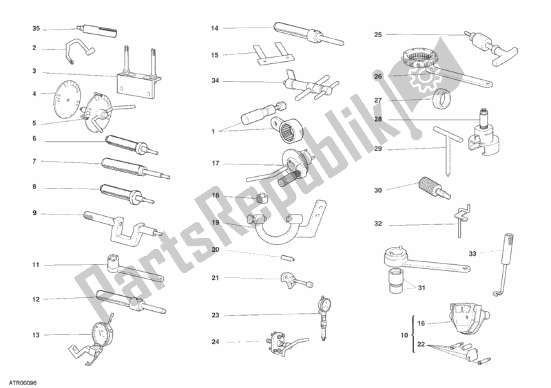 Tutte le parti per il Attrezzi Di Servizio Dell'officina, Motore del Ducati Monster S2R 1000 USA 2006